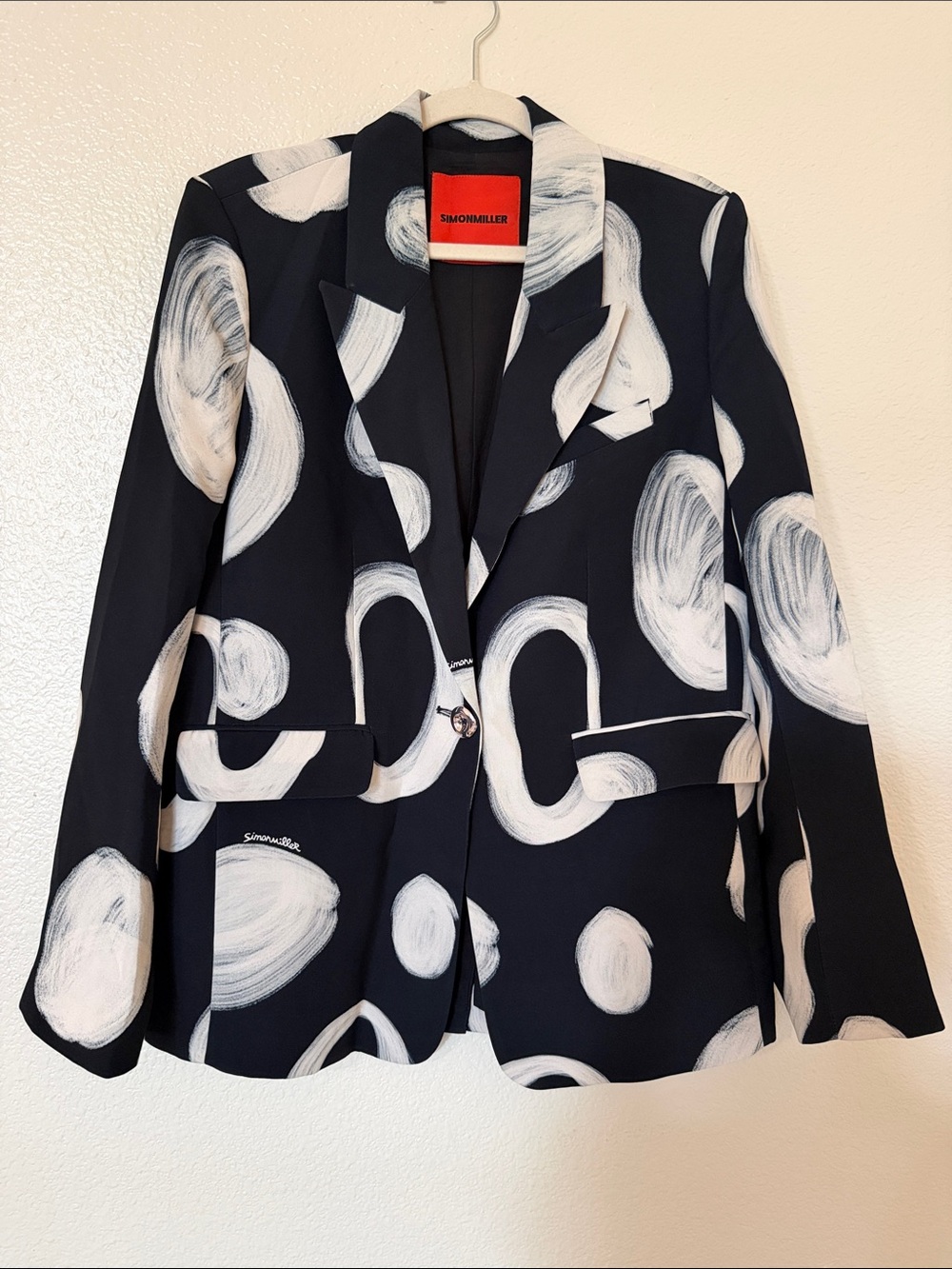 Simon Miller Navy Blue Printed Blazer (4)